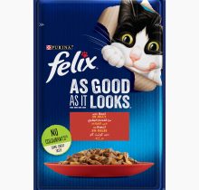 PURINA FELIX As Good as it Looks Beef in Jelly Wet Cat Food Pouch 85g