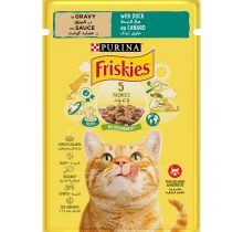 Purina Friskies Duck Chunks in Gravy Wet Cat Food Pouch 85g