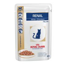Royal Canin Feline Renal with chicken (85 gmpouch) - Wet food for Renal and chronic kidney diseases – 12 pouches per box price for one pouch