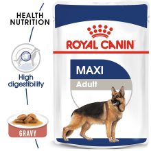 Royal Canin Maxi Adult in Gravy (140 gmpouch) - wet food for large dogs from 26 to 44 KG. From 15 months to 5 years old