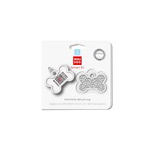 WAUDOG Smart ID metal pet tag with QR-passport, "Geometry" - 0640-0202