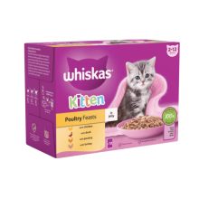 WHISKAS® Kitten 2-12 Months Poultry Feasts in Jelly Wet Kitten Food Pouches 12 x 85g