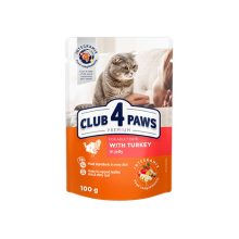 CLUB 4 PAWS PREMIUM for adult cats with turkey in jelly 100g