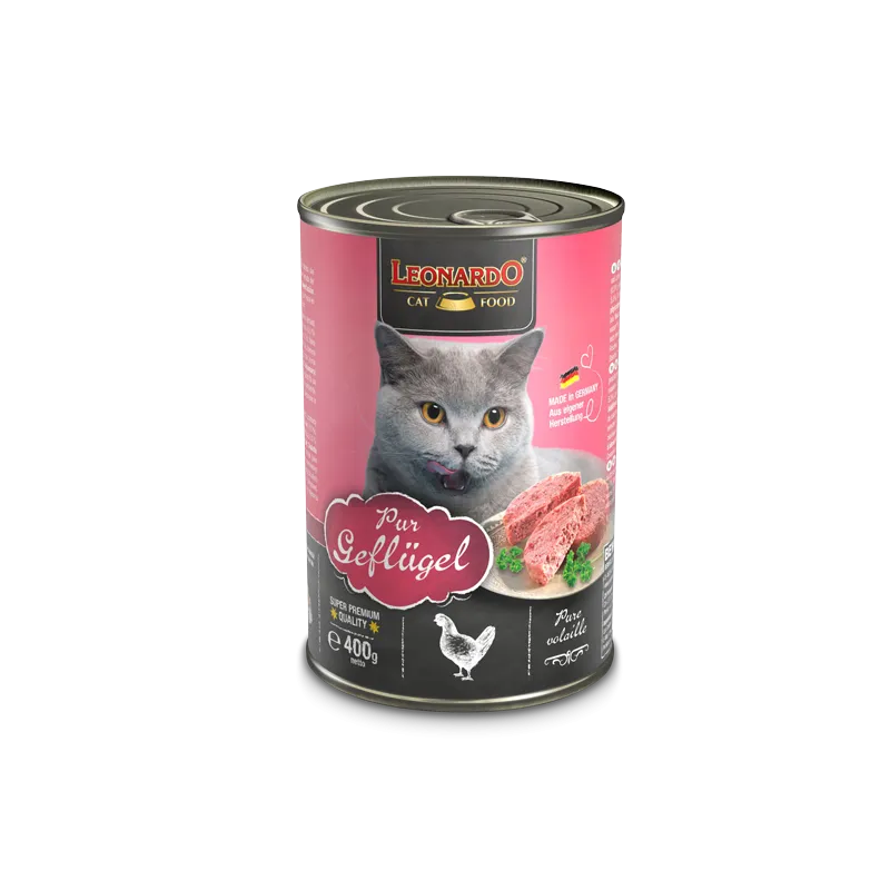 LEONARDO CAT WET FOOD for Adult Cats 400g (pure poultry)