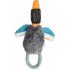 Soleil Gray Multicolored Bird Shaped Dog Plush Toy -
