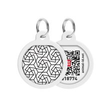 WAUDOG Smart ID metal pet tag with QR-passport, "Geometry" -0625-0202