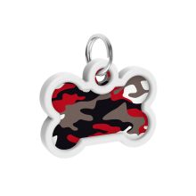 WAUDOG Smart ID metal pet tag with QR-passport, "Grey camo" 0640-0215