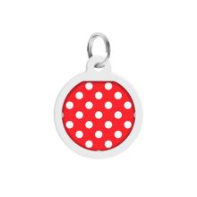 WAUDOG Smart ID metal pet tag with QR-passport, "Polka dots" -0625-0208