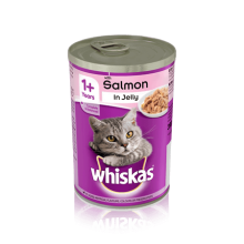 WHISKAS® 1+ Can with Salmon in Jelly 390g